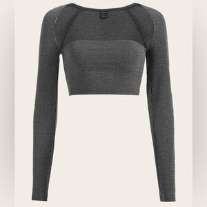 Shein Icon Square Neck Rib Knit Crop Top